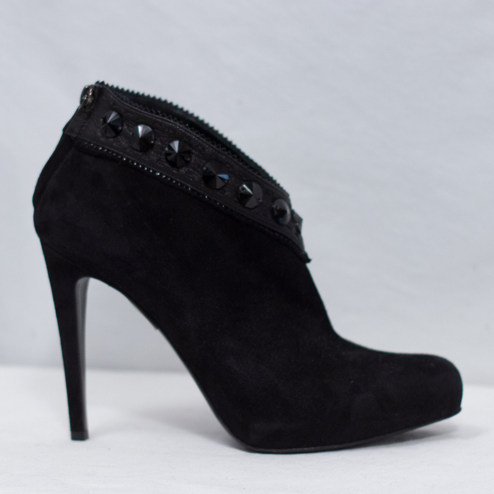 Trésor de femme Christian Dior bottines en daim et cuir noir 1